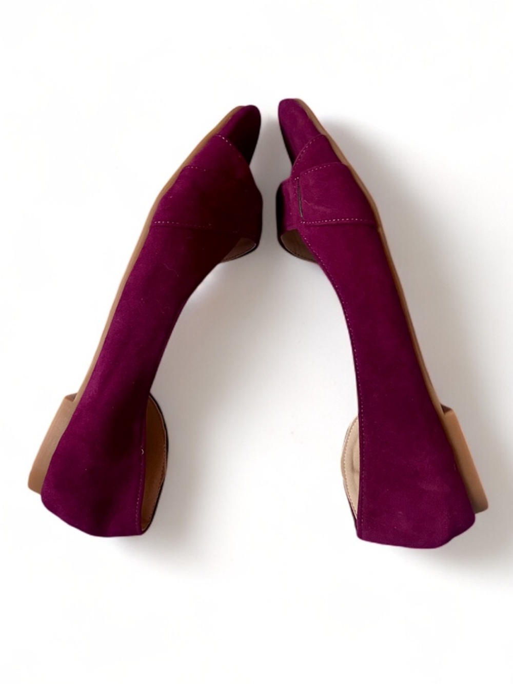 Women’s Open-Toe Slingback Flats in Plum - Picture 9 of 13